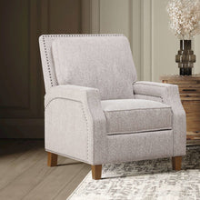 York Push Back Upholstered Recliner Accent Chair with Nailhead Trim