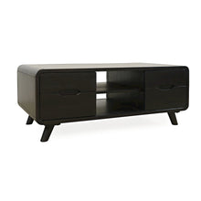 Marlowe Mid-Century Modern 48" Curved Coffee Table with Storage Drawers