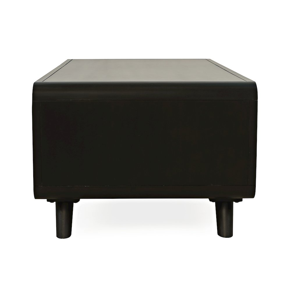 Marlowe Mid-Century Modern 48" Curved Coffee Table with Storage Drawers