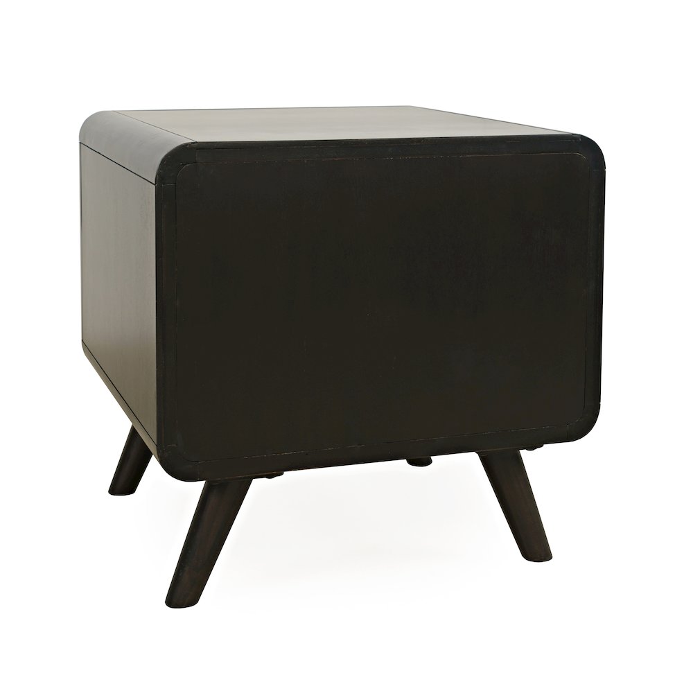 Marlowe Mid-Century Modern 24" Curved End Table with Storage Drawers