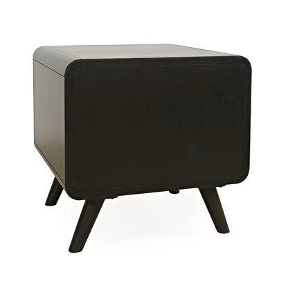 Marlowe Mid-Century Modern 24" Curved End Table with Storage Drawers