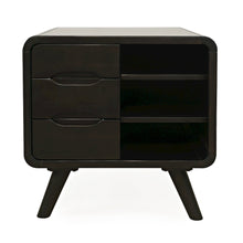 Marlowe Mid-Century Modern 24" Curved End Table with Storage Drawers