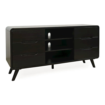 Mid-Century Modern 64" Curved Media Console TV Stand