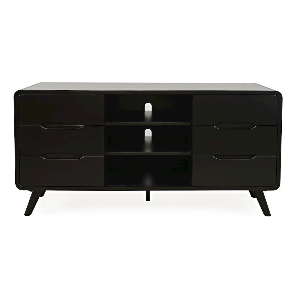 Mid-Century Modern 64" Curved Media Console TV Stand