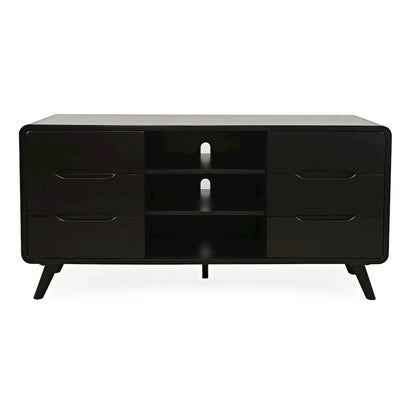 Mid-Century Modern 64" Curved Media Console TV Stand