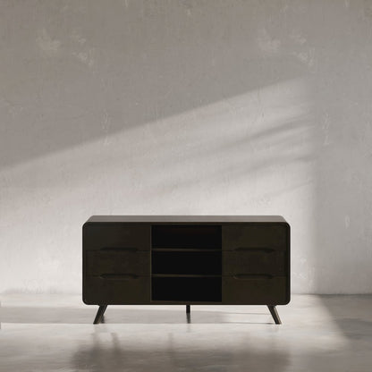 Mid-Century Modern 64" Curved Media Console TV Stand