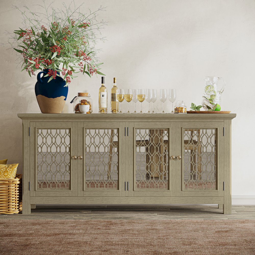 Isabella 69" Luxury Mirrored Sideboard Storage Cabinet