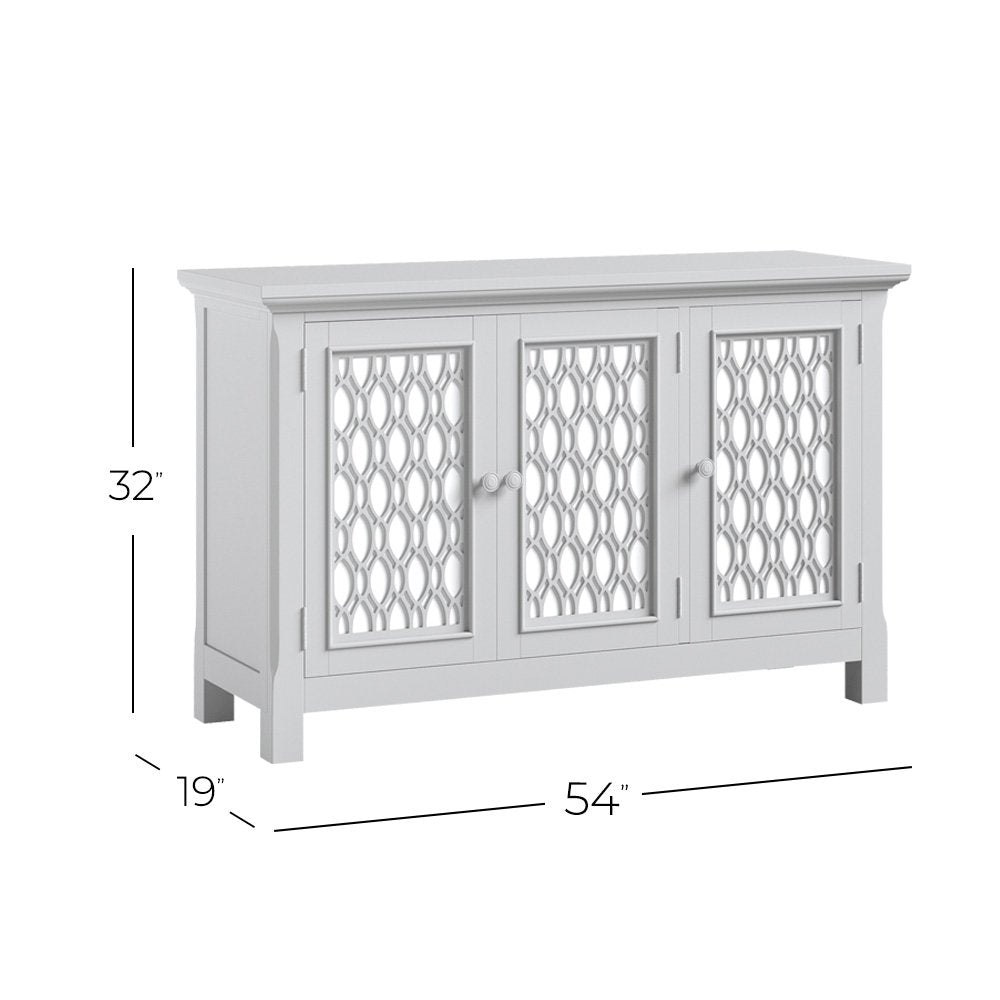 Isabella 54" Luxury Mirrored Accent Storage Cabinet