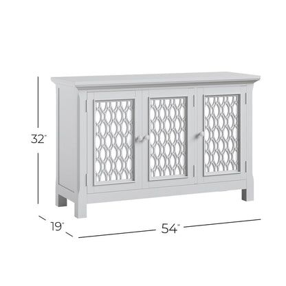 Isabella 54" Luxury Mirrored Accent Storage Cabinet