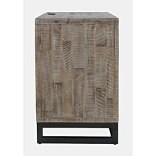 Modern Coastal 25" Distressed Solid Wood Nightstand with USB Charging