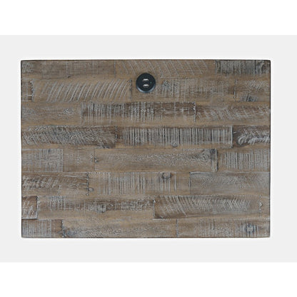 Modern Coastal 25" Distressed Solid Wood Nightstand with USB Charging