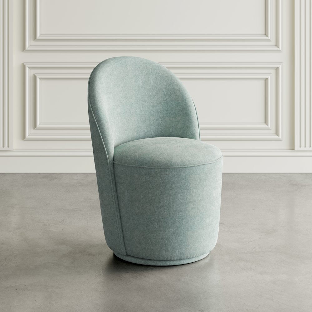 Landon Mid-Century Modern Upholstered Swivel Dining Chair (Set of 2)