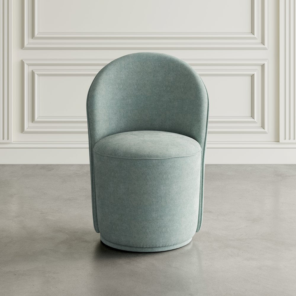 Landon Mid-Century Modern Upholstered Swivel Dining Chair (Set of 2)
