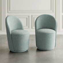 Landon Mid-Century Modern Upholstered Swivel Dining Chair (Set of 2)