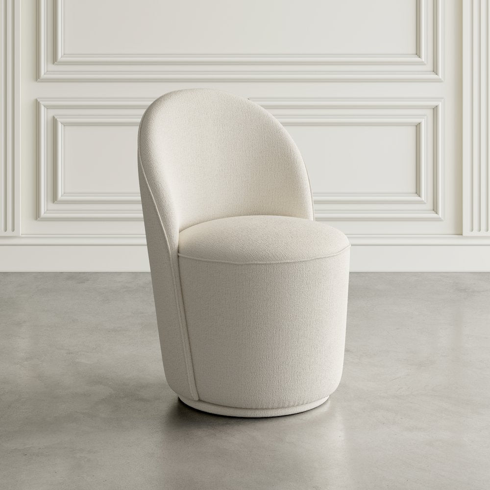 Landon Mid-Century Modern Upholstered Swivel Dining Chair (Set of 2)