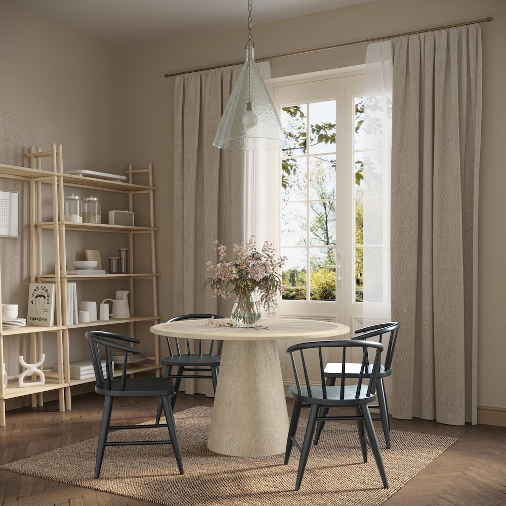 Bonn Mid-Century Modern 50" Round Pedestal Dining Table