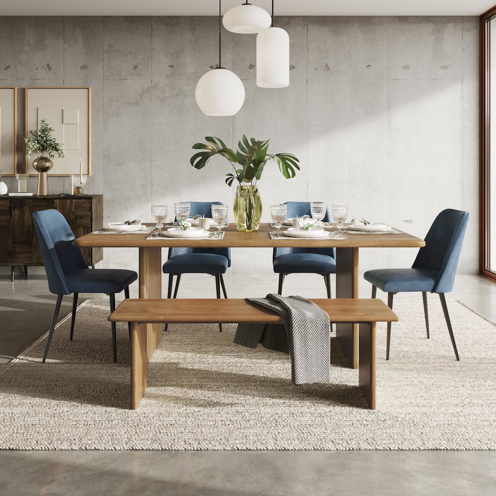 Maddox Mid-Century Modern Faux Leather Upholstered Dining Chair (Set of 2)
