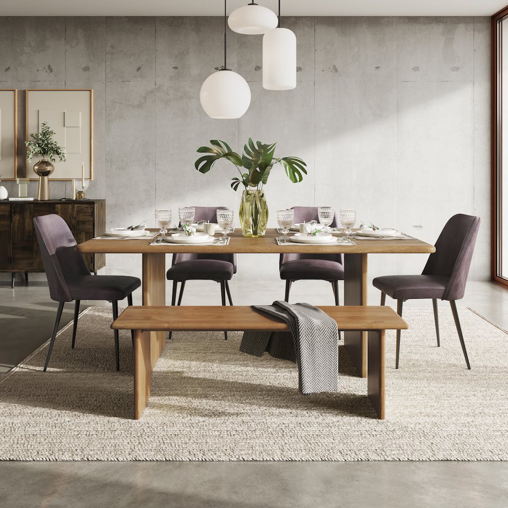 Maddox Mid-Century Modern Faux Leather Upholstered Dining Chair (Set of 2)