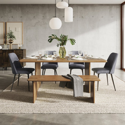 Maddox Mid-Century Modern Faux Leather Upholstered Dining Chair (Set of 2)