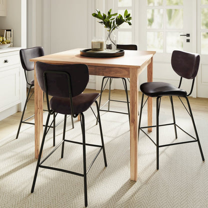 Colby Five Piece Square Solid Wood Counter Height Dining Set