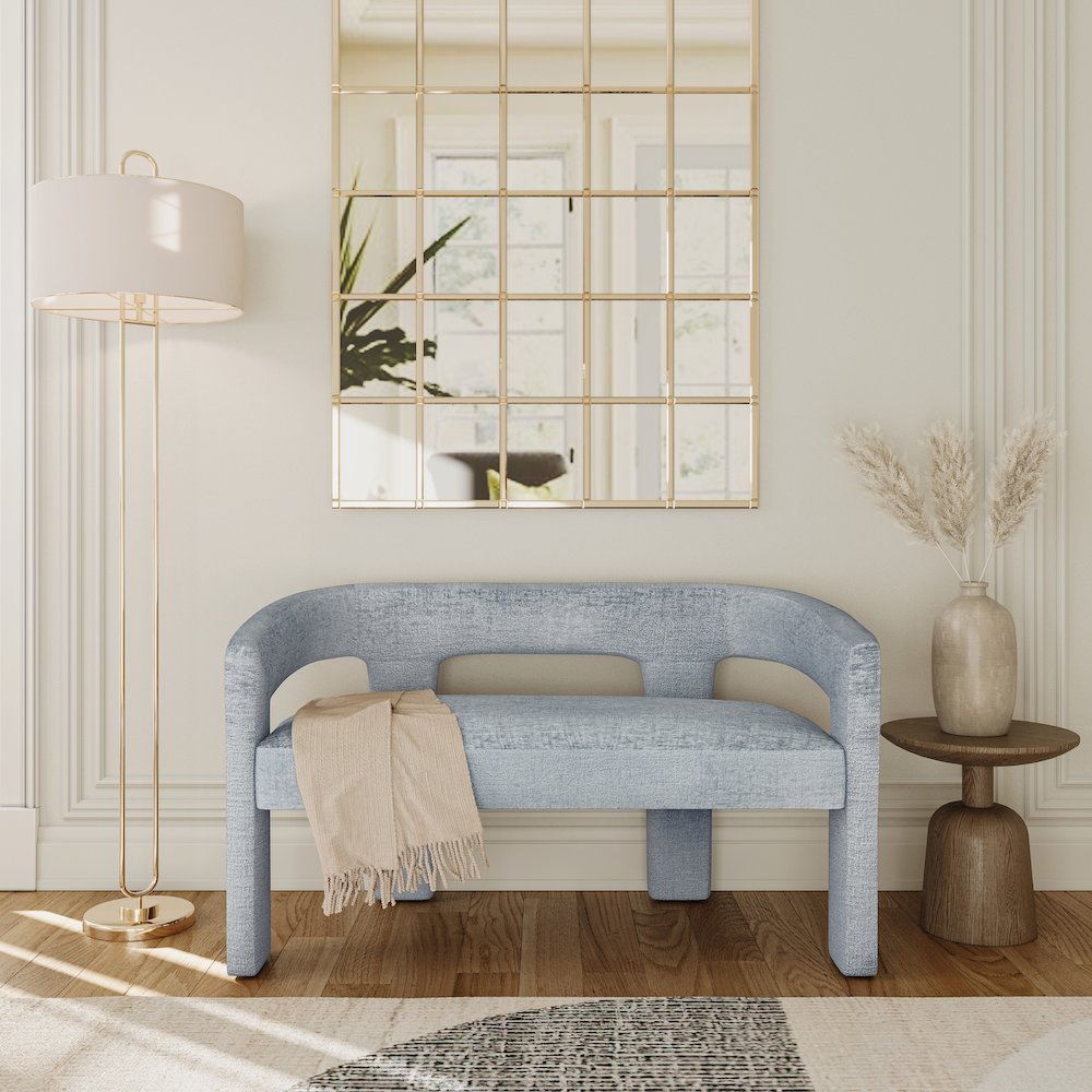 Gwen Modern Luxury Jacquard Fabric Upholstered Sculpture Bench