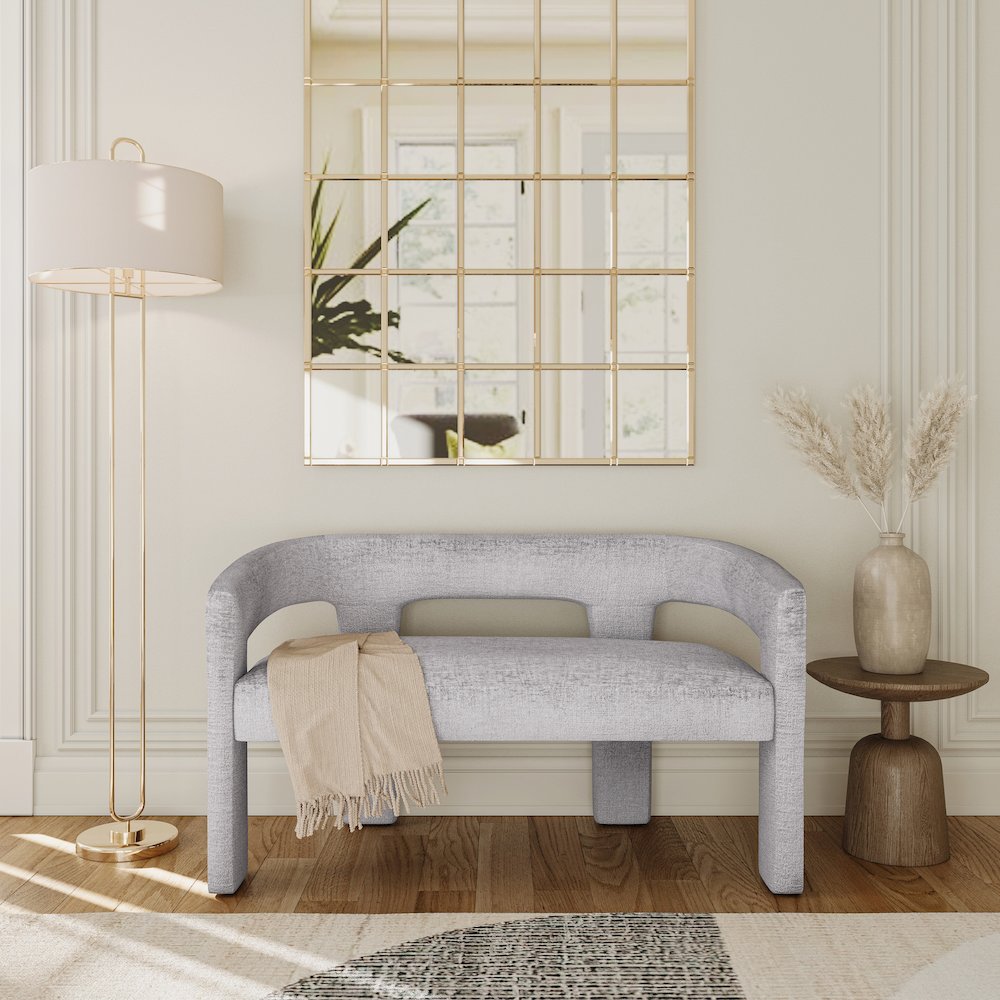 Gwen Modern Luxury Jacquard Fabric Upholstered Sculpture Bench