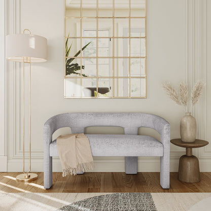 Gwen Modern Luxury Jacquard Fabric Upholstered Sculpture Bench