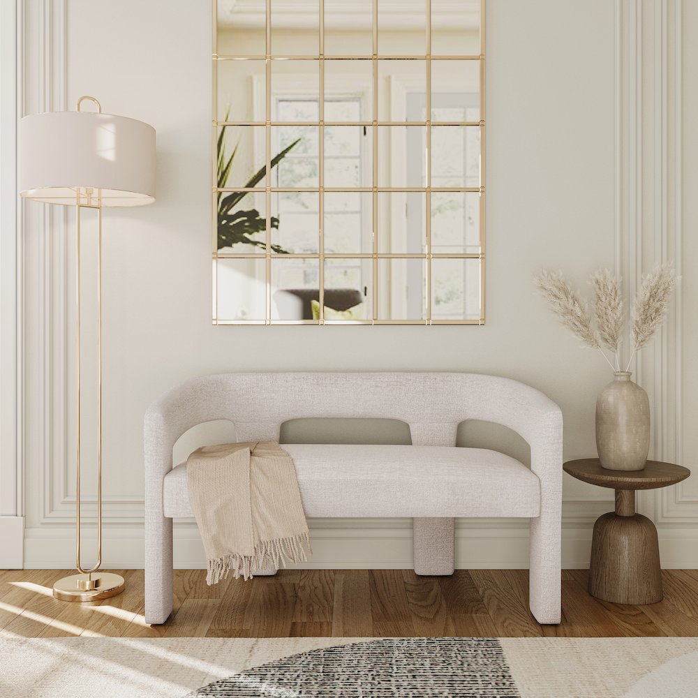 Gwen Modern Luxury Jacquard Fabric Upholstered Sculpture Bench