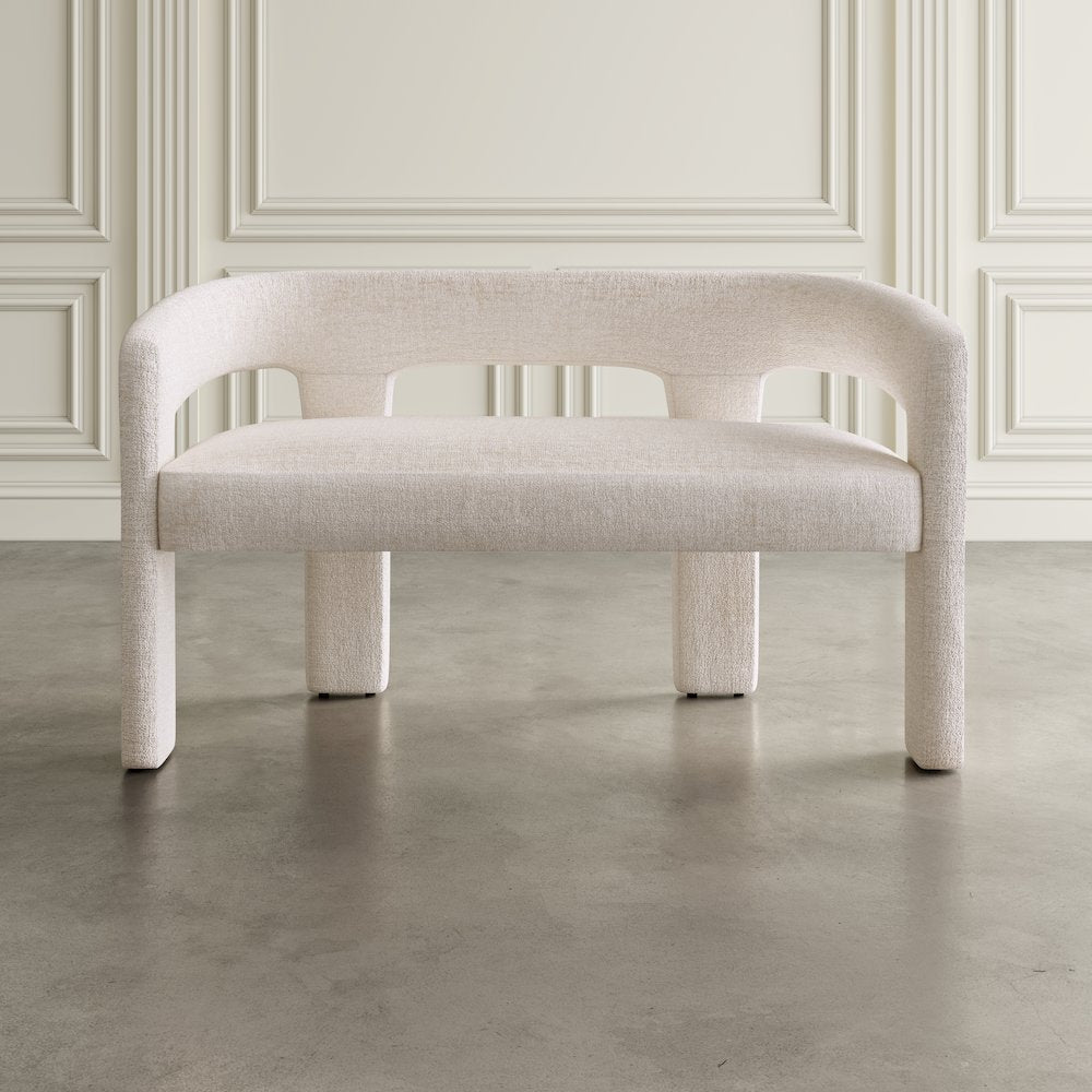 Gwen Modern Luxury Jacquard Fabric Upholstered Sculpture Bench