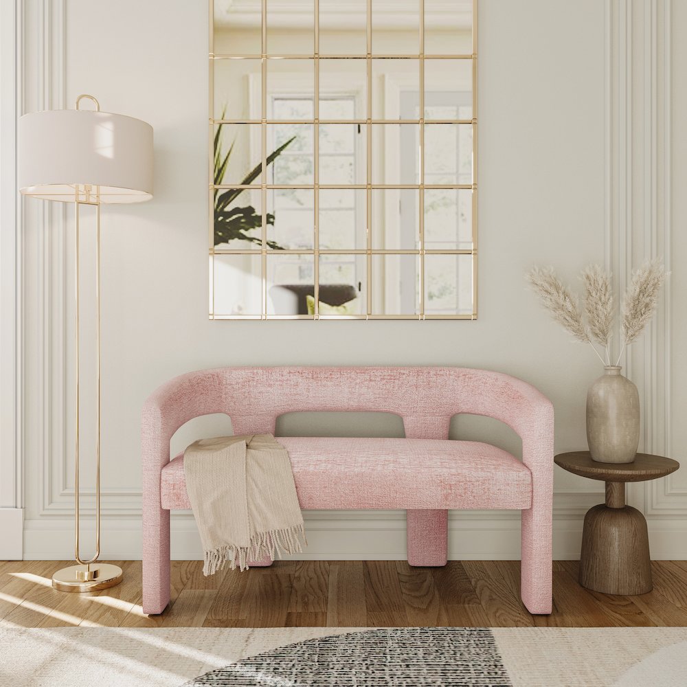 Gwen Modern Luxury Jacquard Fabric Upholstered Sculpture Bench