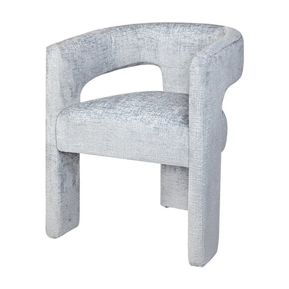 Jacquard Fabric Sculpted Armchair, Modern Accent Chair for Living Room, Blue