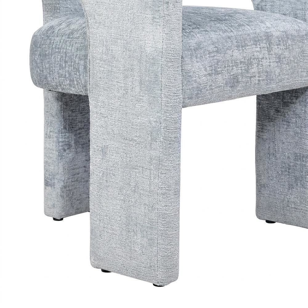 Jacquard Fabric Sculpted Armchair, Modern Accent Chair for Living Room, Blue