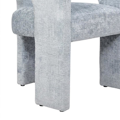 Jacquard Fabric Sculpted Armchair, Modern Accent Chair for Living Room, Blue