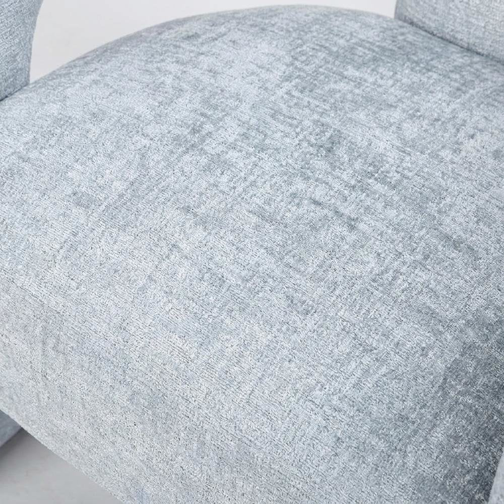 Jacquard Fabric Sculpted Armchair, Modern Accent Chair for Living Room, Blue