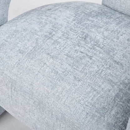 Jacquard Fabric Sculpted Armchair, Modern Accent Chair for Living Room, Blue