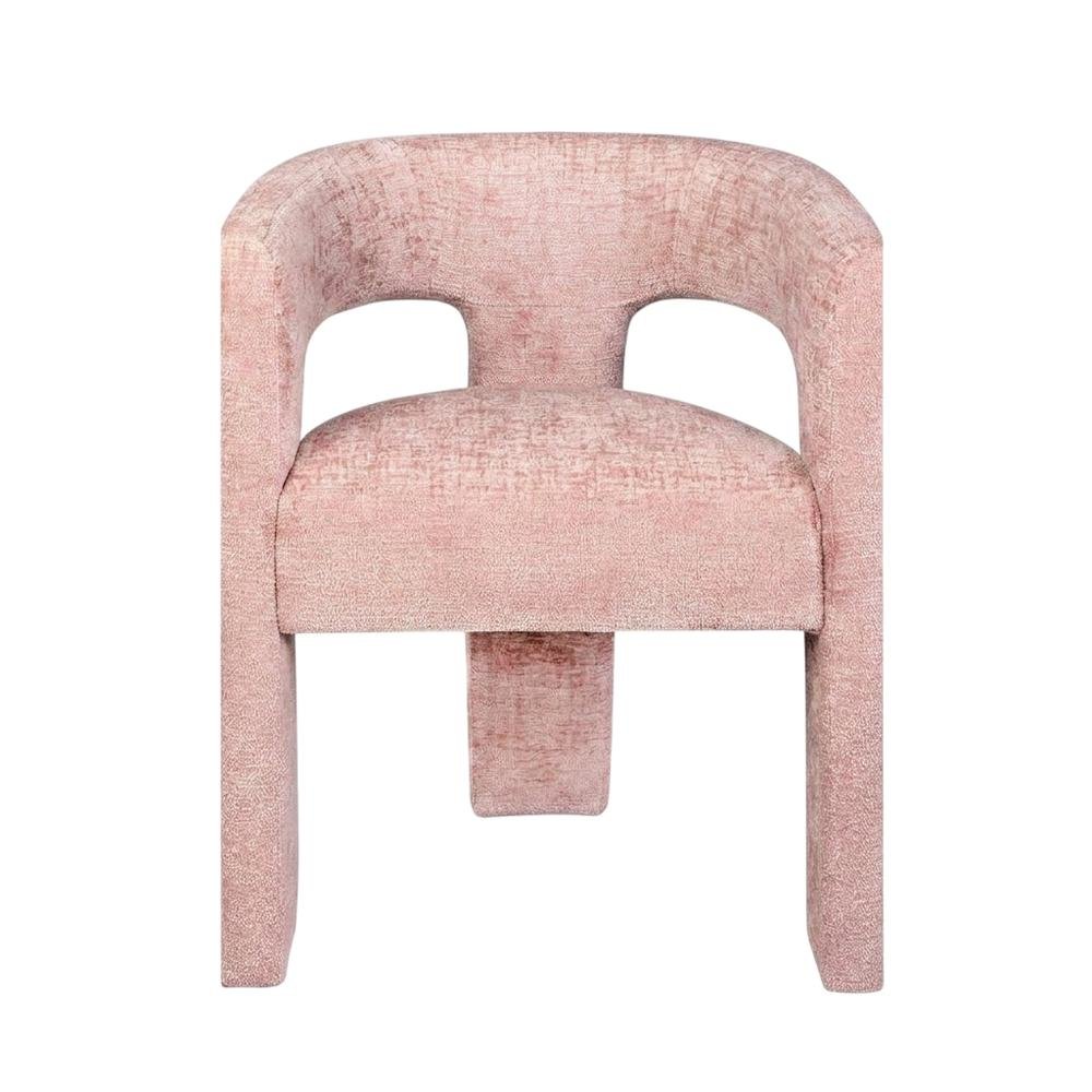 Jacquard Fabric Sculptural Modern Luxury Accent Chairs, Set of 4, Pink