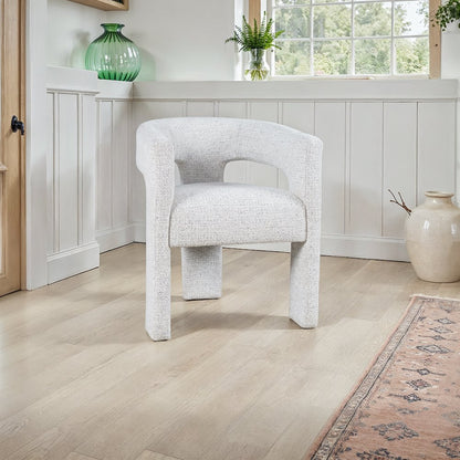 Hayden Modern Three Leg Sculpture Dining Armchair with Performance Fabric