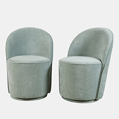 Landon Mid-Century Modern Upholstered Swivel Dining Chair (Set of 2)