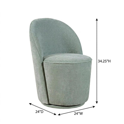 Mid-Century Modern Upholstered Swivel Dining Chair, Blue, Set of 2