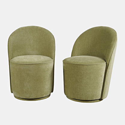 Landon Mid-Century Modern Upholstered Swivel Dining Chair (Set of 2)