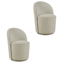 Mid-Century Modern Upholstered Swivel Dining Chair, Gray, Set of 2