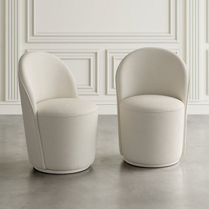 Landon Mid-Century Modern Upholstered Swivel Dining Chair (Set of 2)