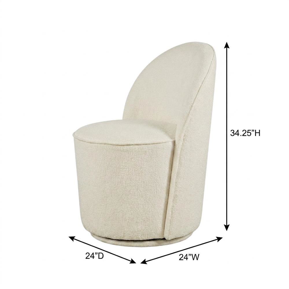 Mid-Century Modern Upholstered Swivel Dining Chair, Natural, Set of 2