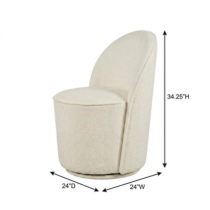 Mid-Century Modern Upholstered Swivel Dining Chair, Natural, Set of 2