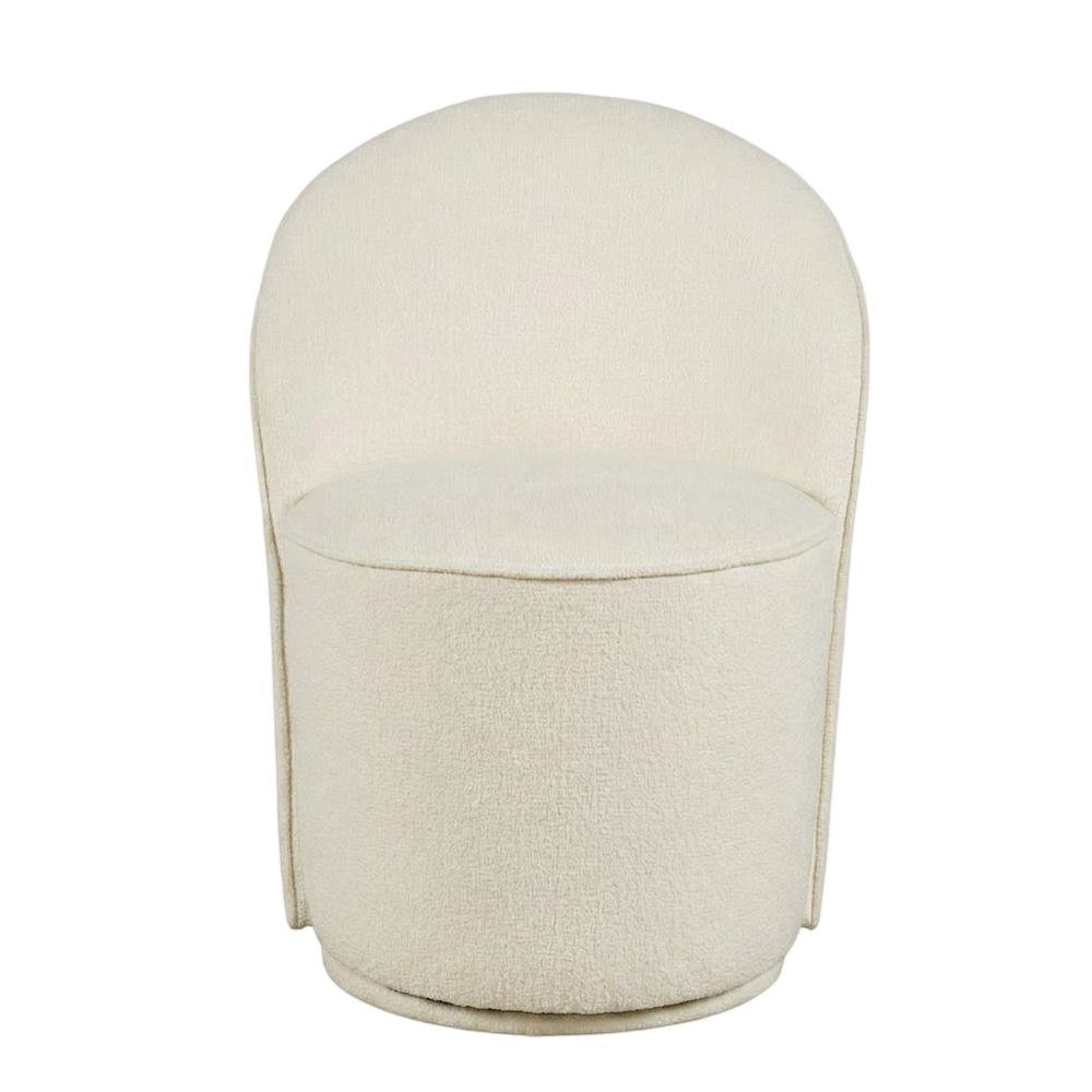 Mid-Century Modern Upholstered Swivel Dining Chair, Natural, Set of 2