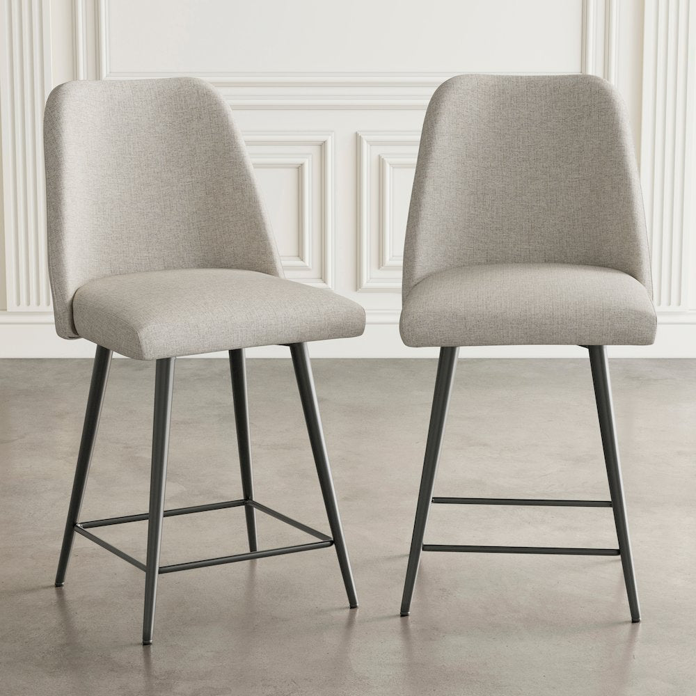 Macey Contemporary Modern Upholstered Counter Barstool (Set of 2)