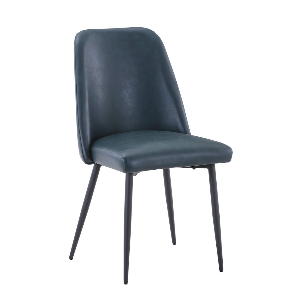 Maddox Mid-Century Modern Faux Leather Upholstered Dining Chair (Set of 2)