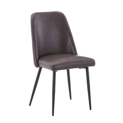 Maddox Mid-Century Modern Faux Leather Upholstered Dining Chair (Set of 2)