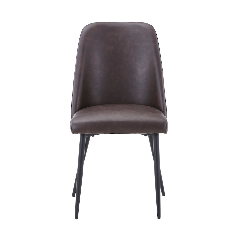 Maddox Mid-Century Modern Faux Leather Upholstered Dining Chair (Set of 2)