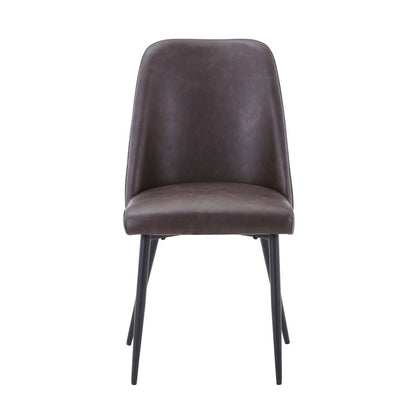 Maddox Mid-Century Modern Faux Leather Upholstered Dining Chair (Set of 2)